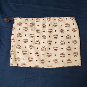 MCM Logo Print Beige Drawstring Dustbag